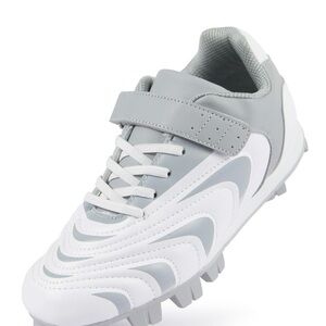 Kids White and Gray Athletic Shoes